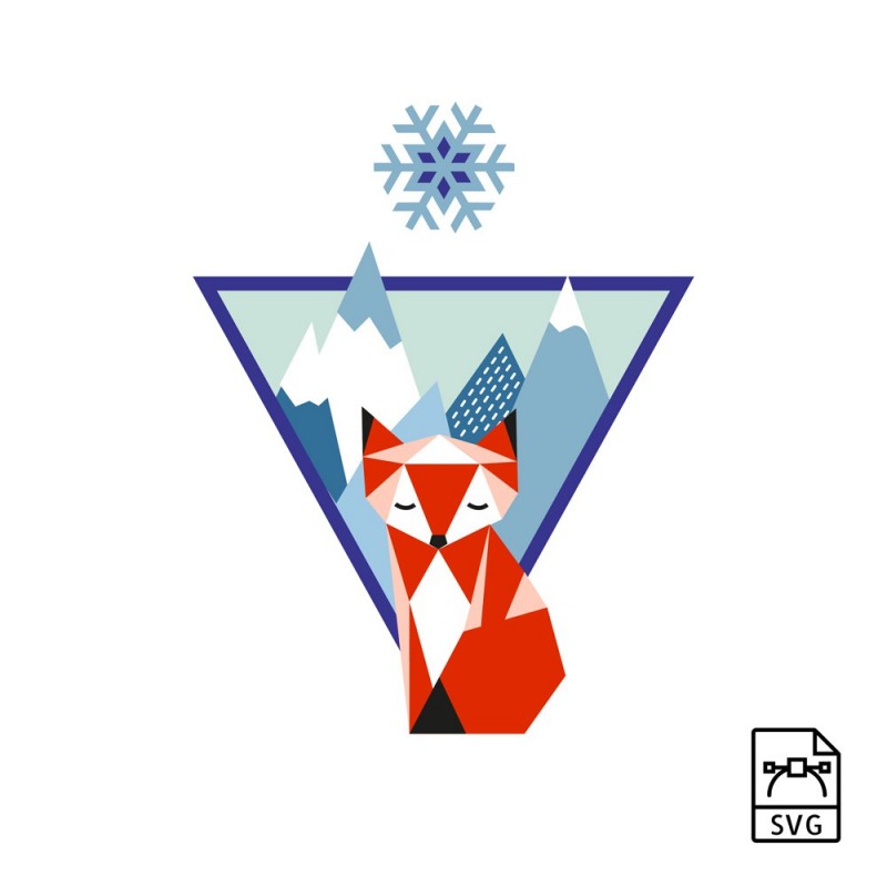 Mountain Fox Vector Graphics
